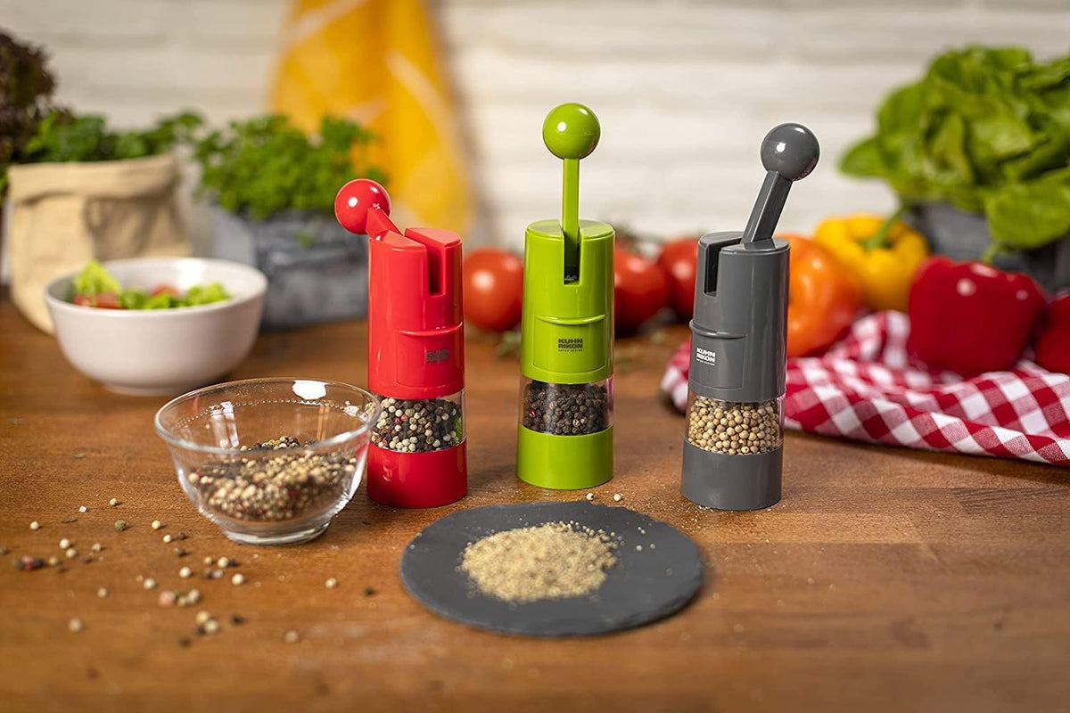 Kuhn Rikon Adjustable Ratchet Grinder with Ceramic Mechanism for Salt, Pepper and Spices, 8.5 x 2.25 inches, Black