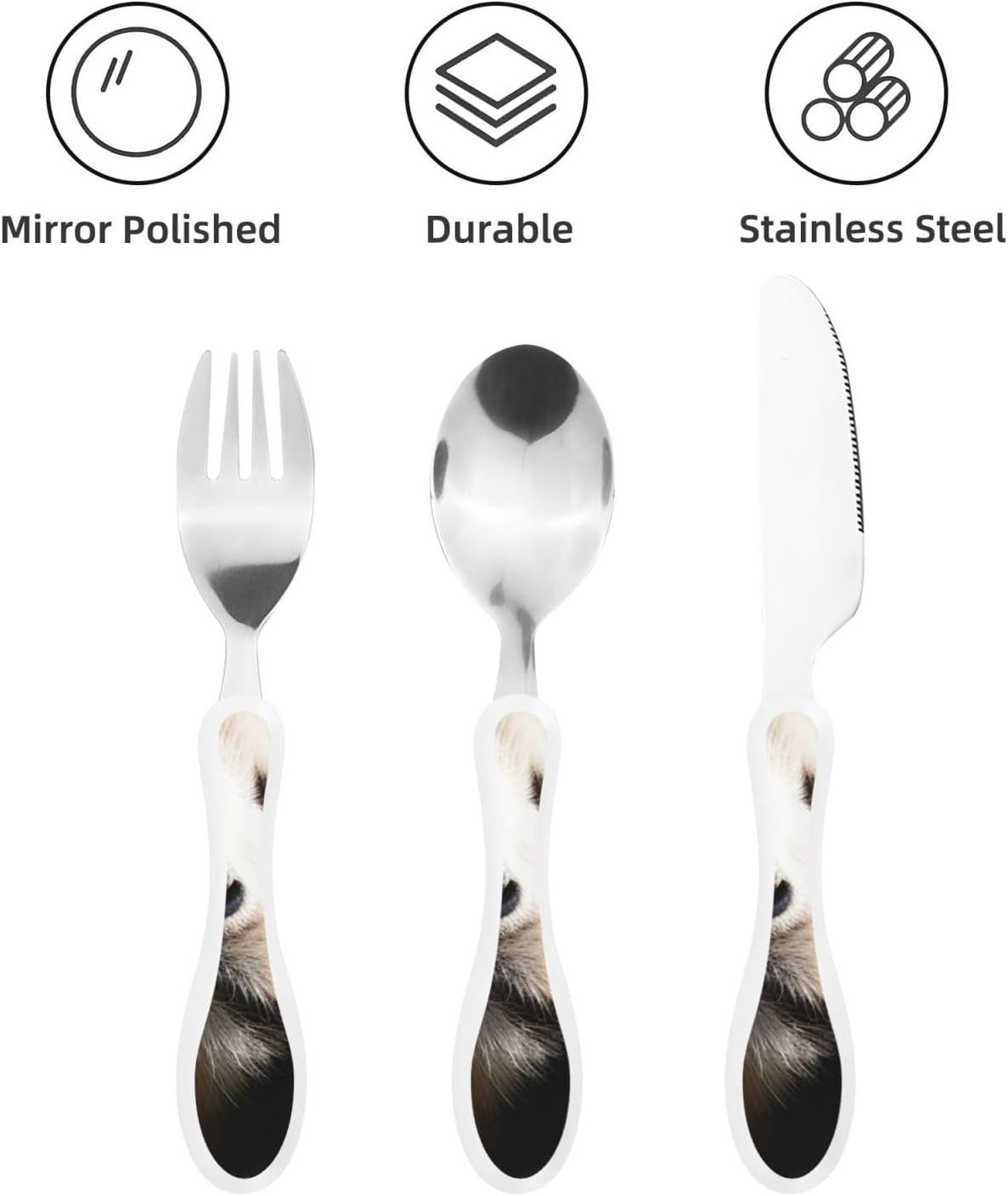 3-Piece Kids Silverware Set With Storage Case, Stainless Steel Reusable Children Safe Knife Spoon Fork Set Colorful Abstract Dragonfly Children Flatware Set For Kids Lunch Box