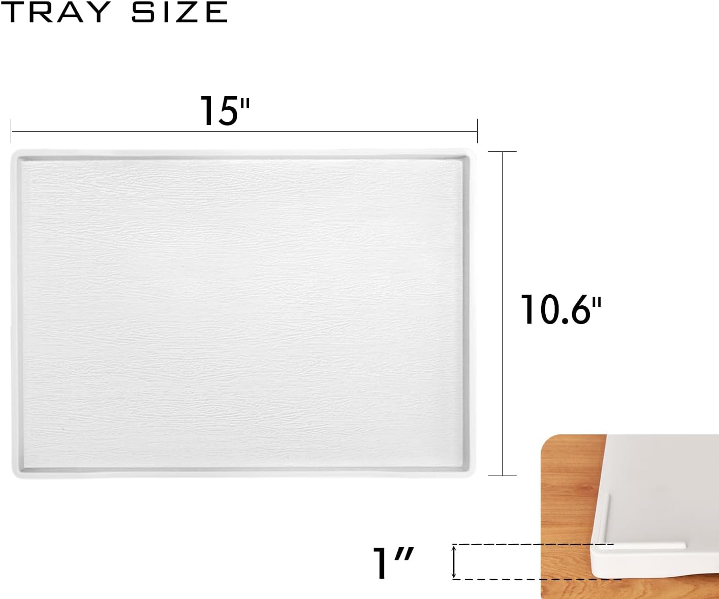 White Serving Tray (13.5 x 9.6 inch) for Serving Accessory, Elegant & Stackable Plastic Tray for Spa, Coffee, Drinks, Tea, Bar, Party, Seasoning, Perfume and Display Use.
