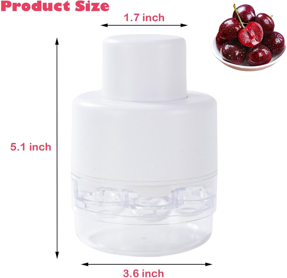 Cherry Pitter Tool, Kitchen Cherry Jam 7 Holes Multi Pitter Tool, White