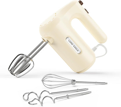 5-Speed Small Hand Mixer Electric, 300W Compact Portable, Black