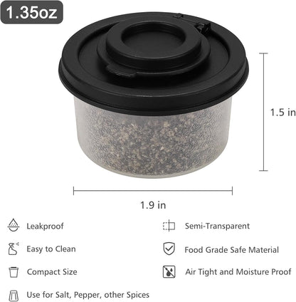 Accmor Salt and Pepper Shakers, Mini Salt Shaker to go Moisture Proof Salt Pepper Shakers Spice Container Dispenser for Camping Picnic Lunch Boxes Travel Kitchen