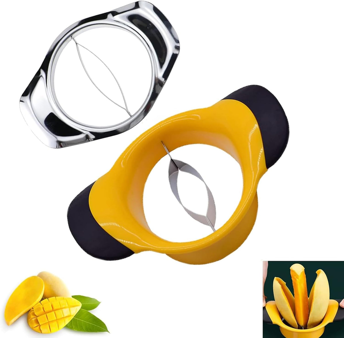 Mango Slicer Fruit Tool for Mangoes Effortless Pitting Mango Cutter 2 Pack