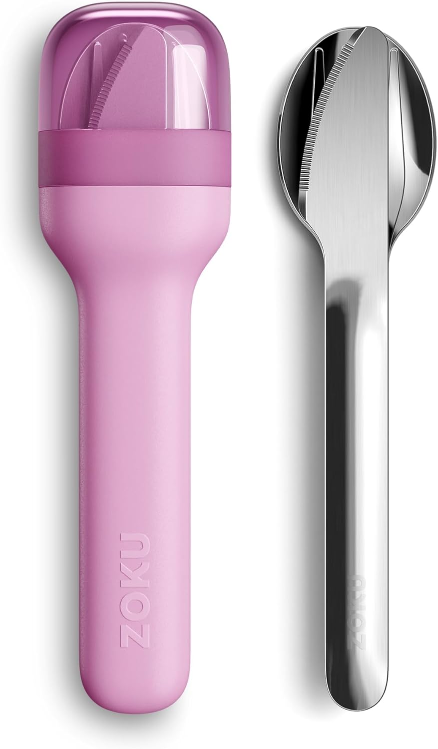 ZOKU Pocket Utensil Set, Blue - Stainless Steel Fork, Knife, and Spoon Nest in Case - Portable Design for Travel, School, Work, Picnics, Camping and Outdoor Home Use