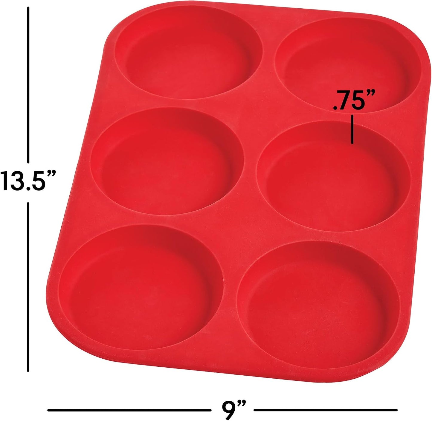 Mrs. Anderson's Baking Silicone 12-Cup Muffin Pan Baking Mold, BPA Free, Non-Stick European-Grade Silicone, 13.5 x 10 x 1.25-Inches