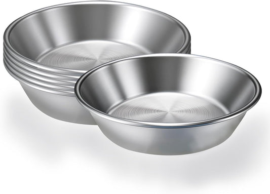 BoAn 304 Stainless Steel Dipping Bowls Set of 6, 4.6 Inch Small Sauce Bowls, Metal Condiment Cups for Soy Sauce, Ketchup, BBQ, Sushi, Appetizers, Nuts, Charcuterie, Dishwasher Safe (Large)