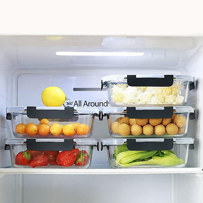 DAS TRUST 10 Pack Glass Meal Prep Containers Meal Prep Bowls Food Storage Containers Glass Food Prep Containers with Lids Lunch Container for Adults Lunch Box Bento Boxes