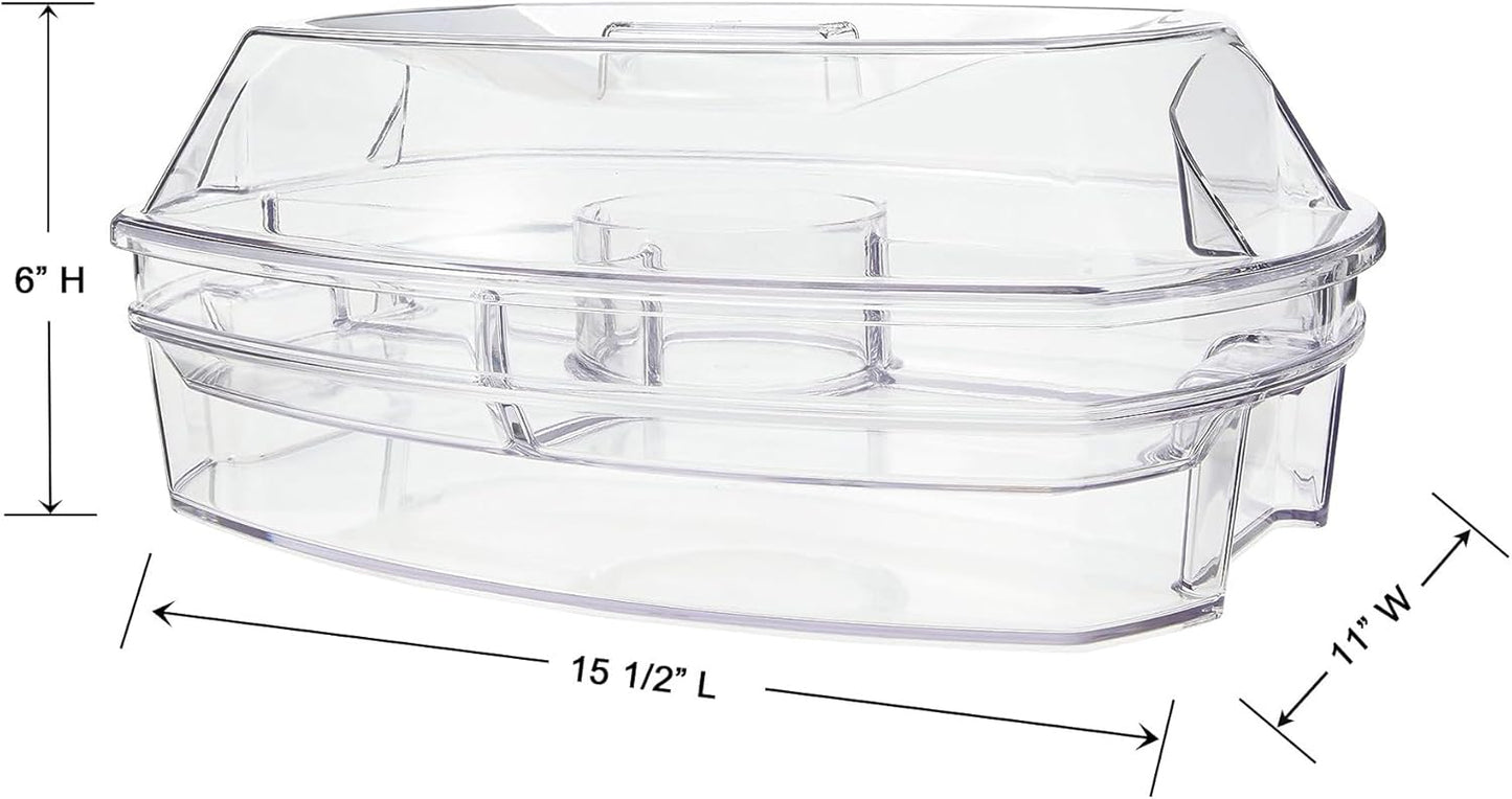 Prodyne Ice Party Platter, 15 1/2" x 11" x 6", Clear