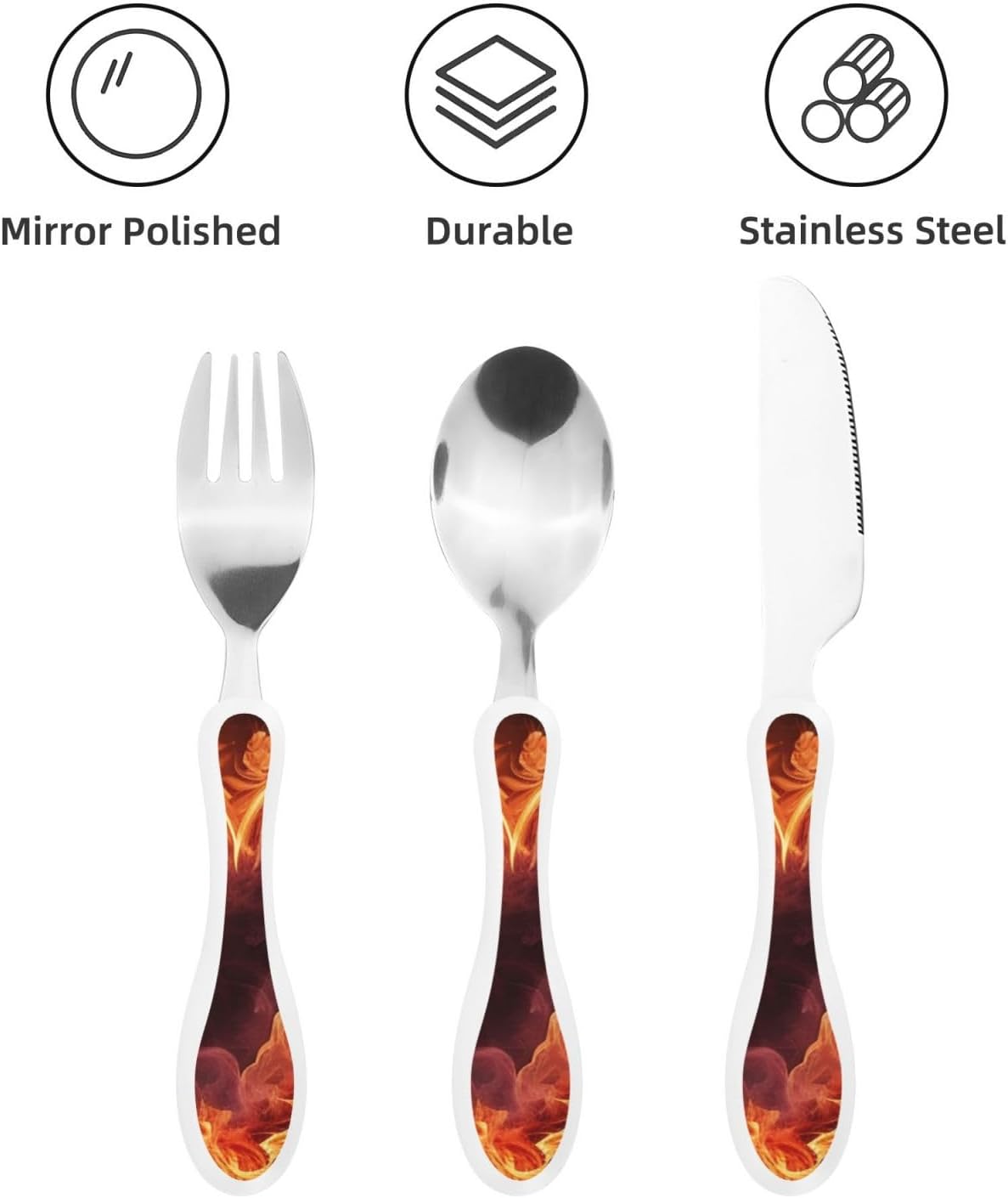 3-Piece Kids Silverware Set With Storage Case, Stainless Steel Reusable Children Safe Knife Spoon Fork Set Alpaca Cactus Children Flatware Set For Kids Lunch Box