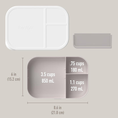 Bentgo® Modern Tray with Matte Lid - Reusable, BPA-Free, Meal Prep Containers for Adults with Removable Divider - 3 or 4 Compartments for Healthy Portioned Meals At Home & On the Go (Navy)