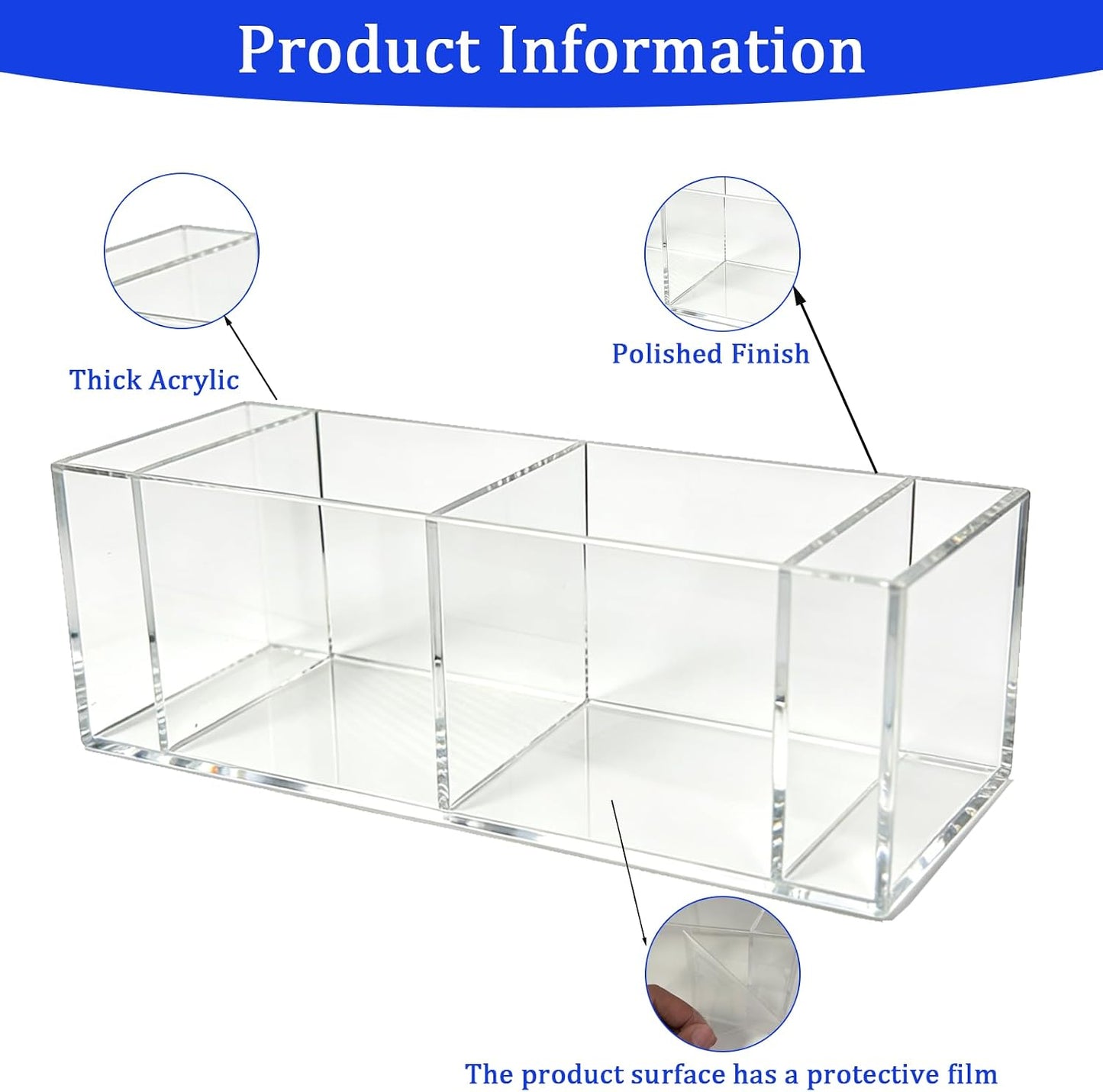 Clear Acrylic Cup Holder with Marker Slot, 4 Compartment Disposable Cup Dispenser Organizer, Coffee Bar Accessories for Home Kitchen, Office Break Room, Party Buffet, Bar Counter Decor