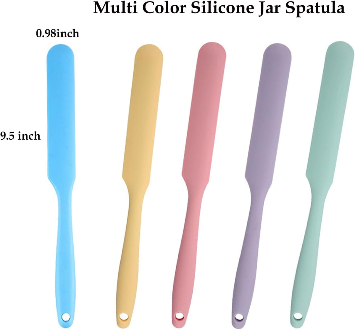 Silicone Jar Spatulas 10 Pcs Long Handle Non Stick Mixing Small Scrapers