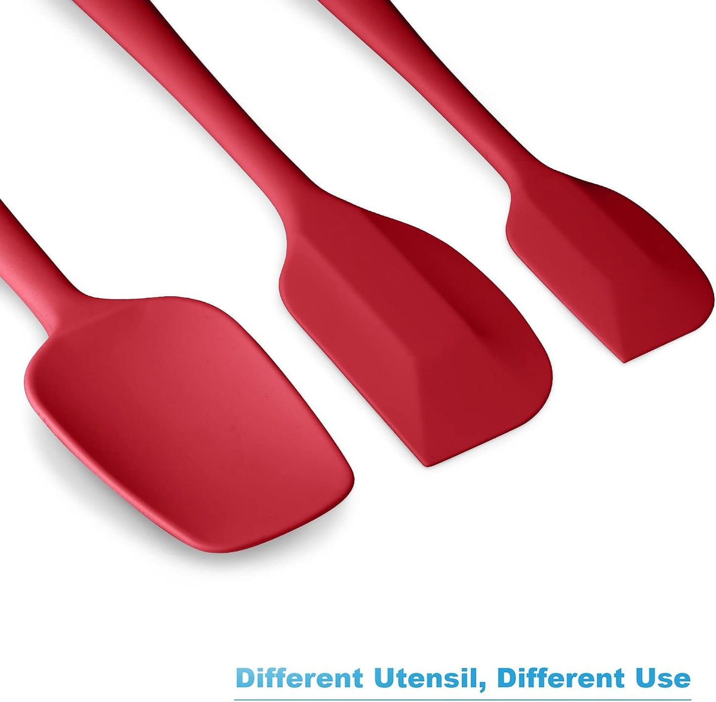 Silicone Spatula 3-piece Set, Ergonomic Handle High Heat-Resistant Spatulas, Non-stick Rubber Spatulas with Stainless Steel Core, Black