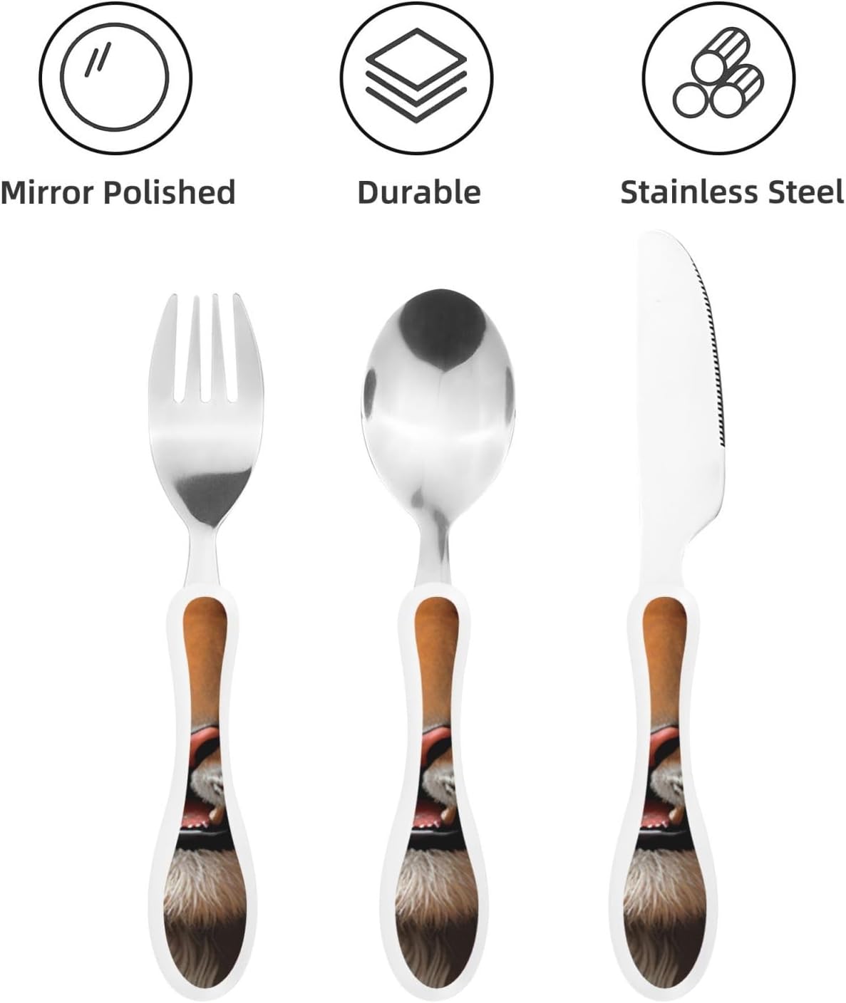 3-Piece Kids Silverware Set With Storage Case, Stainless Steel Reusable Children Safe Knife Spoon Fork Set Dragonfly Insects Flowers Children Flatware Set For Kids Lunch Box