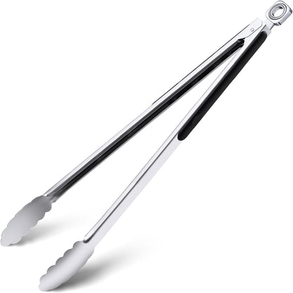 17" Extra Long Metal Tongs,Grilling Tongs,Stainless Steel Tongs for Cooking