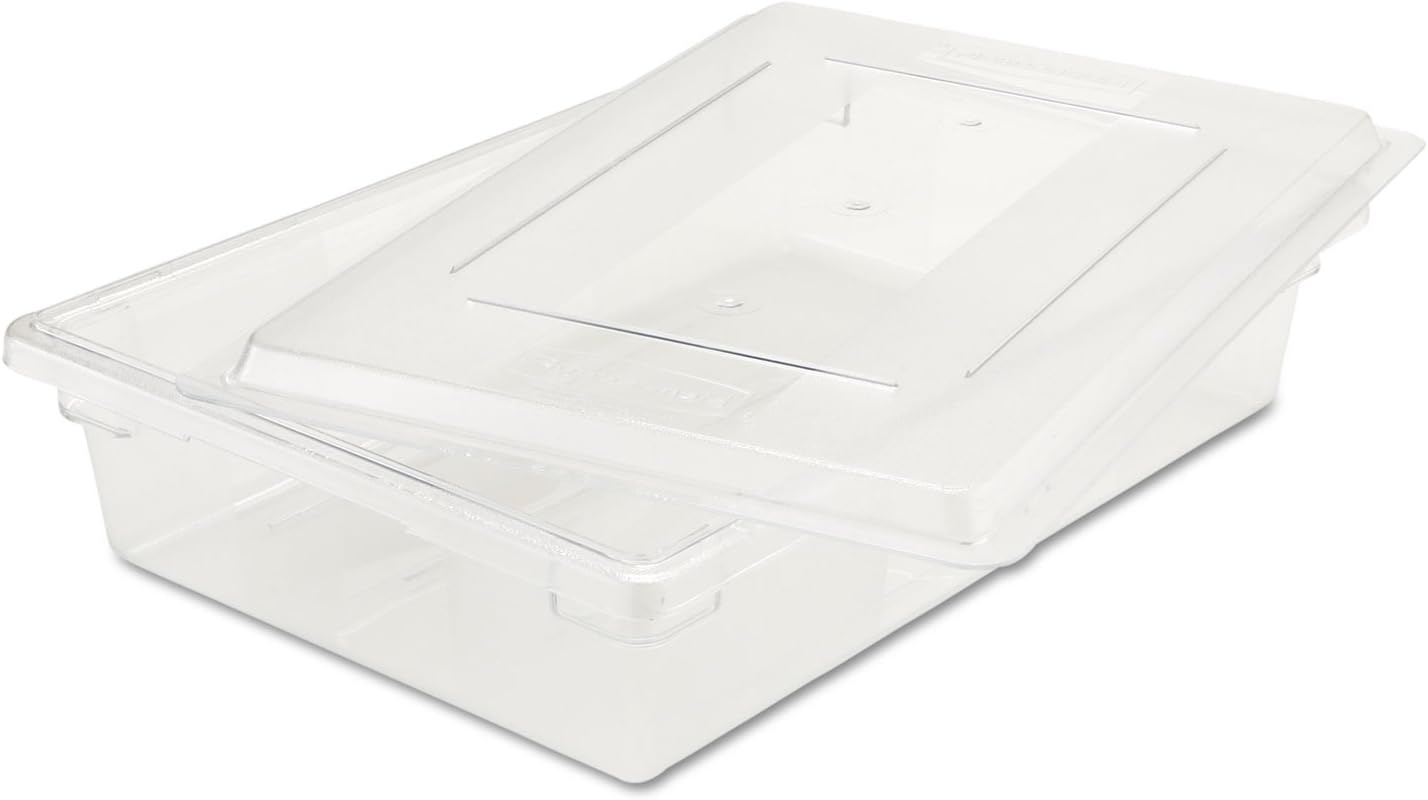 Rubbermaid Commercial Products Polycarbonate Food Storage Box/Tote, 2 Gallon, Clear, for Restaurant/Kitchen/Cafeteria