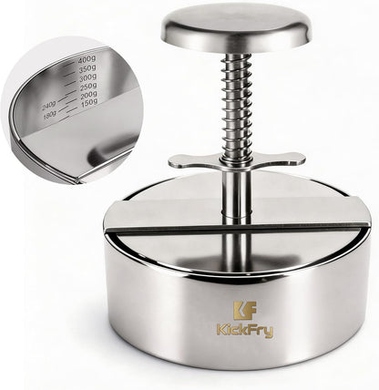 KickFry Hamburger Press Patty Maker - 4.5" Stainless Steel Patty Press Mold