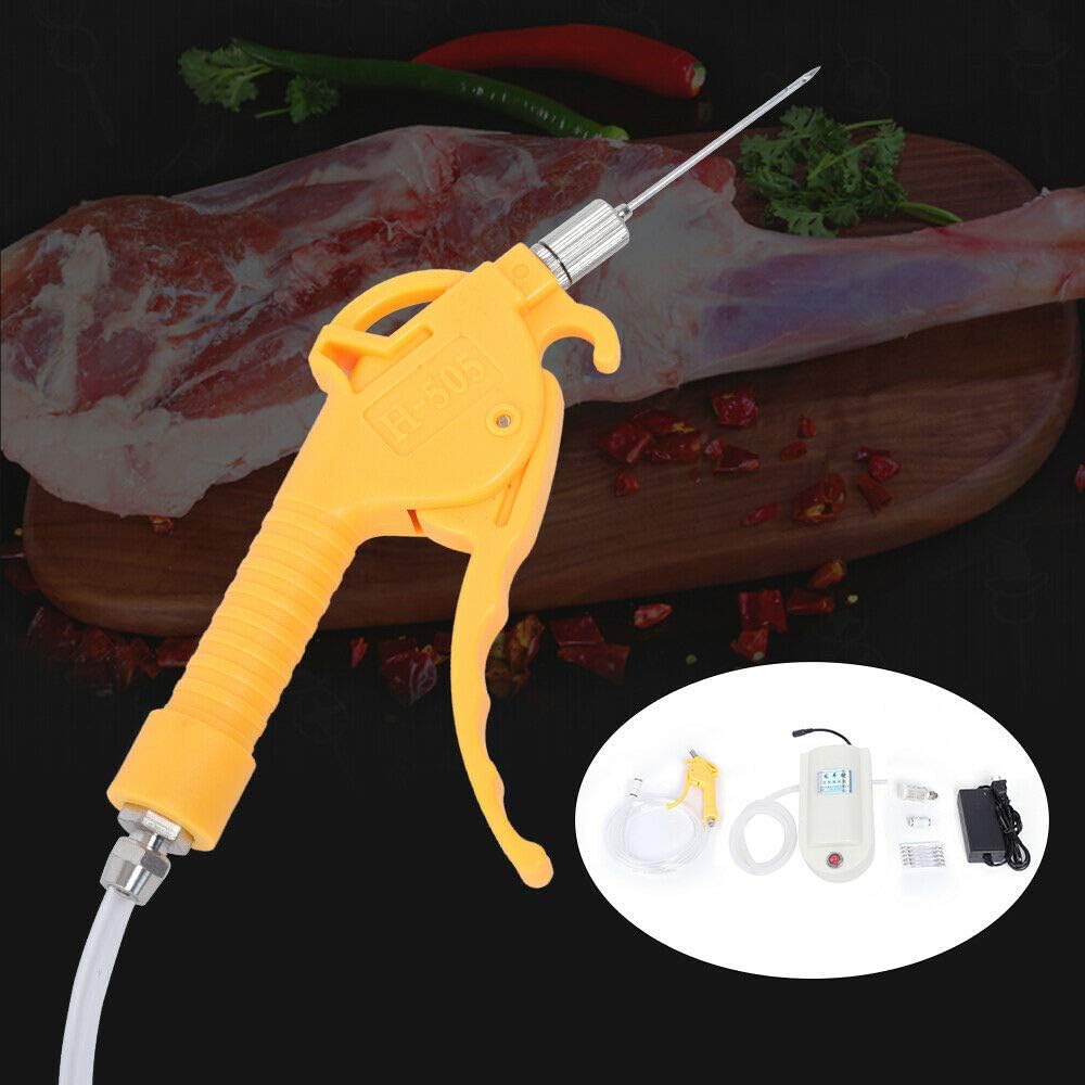 Electric Meat Marinade Injector Pump with Dual Guns, 10 Stainless Steel Needles, Food-grade Silicone Tube, 50W Electric Pump Gun for Lamb, Beef, Pork, BBQ, Home Kitchen Cooking, Easy to Use and Clean