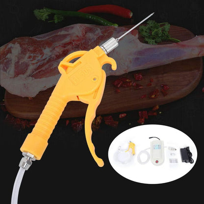Electric Meat Marinade Injector Pump with Dual Guns, 10 Stainless Steel Needles, Food-grade Silicone Tube, 50W Electric Pump Gun for Lamb, Beef, Pork, BBQ, Home Kitchen Cooking, Easy to Use and Clean