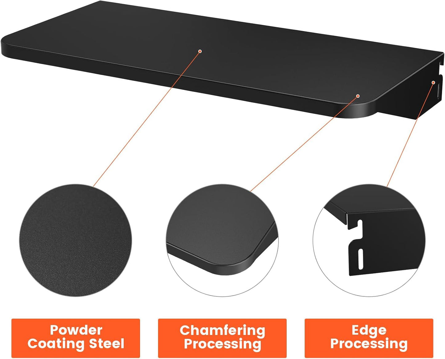 QuliMetal Folding Front Shelf for Traeger Pro 34, Texas Elite 34, Century 885 and Eastwood 34, 37" x 12" Heavy-Duty Grill Prep Table with Cutting Board, Stainless Steel Basin, Lid and 5 Hooks
