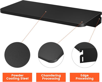 QuliMetal Folding Front Shelf for Traeger Pro 34, Texas Elite 34, Century 885 and Eastwood 34, 37" x 12" Heavy-Duty Grill Prep Table with Cutting Board, Stainless Steel Basin, Lid and 5 Hooks