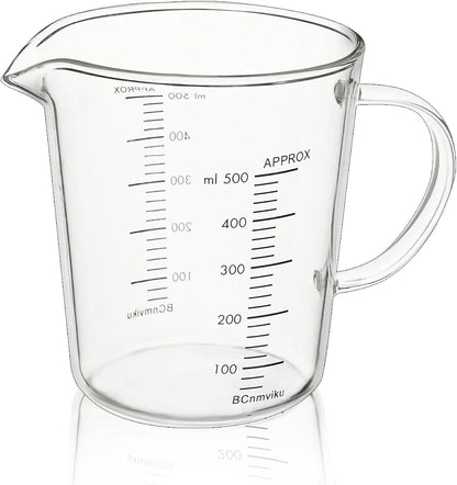 Glass Measuring Cup,Liquid Measuring Cups with 3 Scale(700ml,24oz,3cups) for Kitchen,Restaurant Baking,Cooking,Prepping
