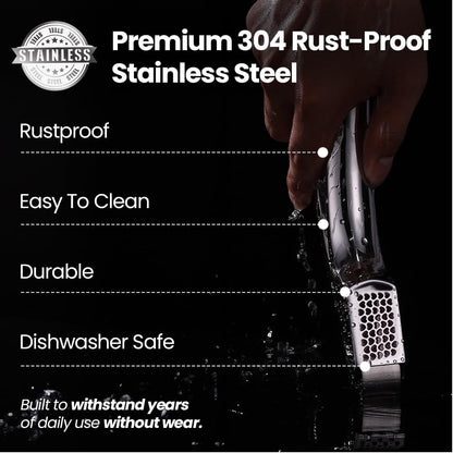 Gourmet Easy Garlic Press Lifetime Replacement, No Need to Peel, Fine Mince