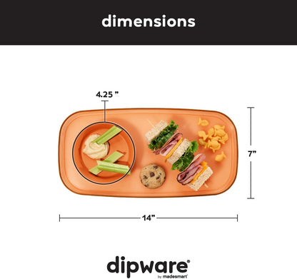 madesmart dipware Small Serving Plate, Stackable & Removable Dip Bowl for Salsa, Queso, Salad, Olives, Dishwasher & Microwave Safe, Multipurpose Plate & Bowl, Blue