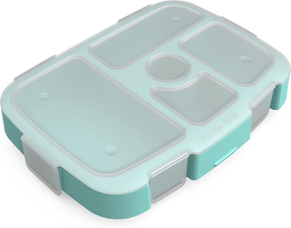Bentgo® Kids Tray with Transparent Cover - Reusable, BPA-Free, 5-Compartment Meal Prep Container with Built-In Portion Control for Healthy, At-Home Meals & On-the-Go Lunches (Coral)