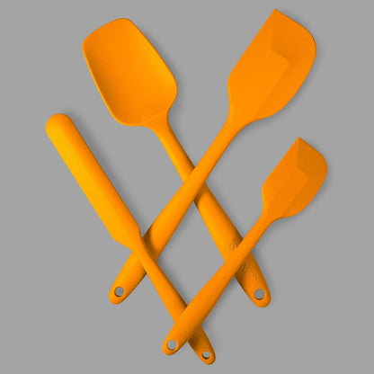 4 Piece Silicone Spatula Set, Flexible Heat Resistant Non-scratch Baking Cooking Rubber Spatulas with Stainless Steel Core, Black
