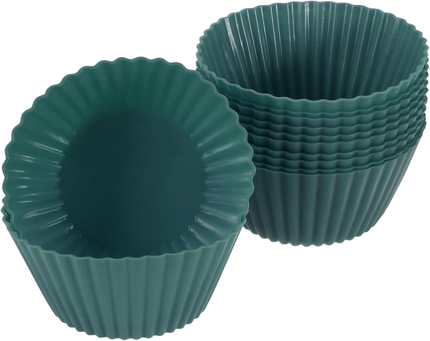 uxcell 18Pcs Silicone Cupcake Liners, Non-Stick Baking Cups, for Cooking Eggs, Baking Muffins and Make a Cake(Pink)