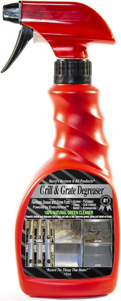 Barry's Restore It All Products - Grill & Grate Degreaser Spray (16oz.) | The BEST Solution for cutting GREASE, GRIME & BAKED-ON DEPOSITS from your BBQ Grates!