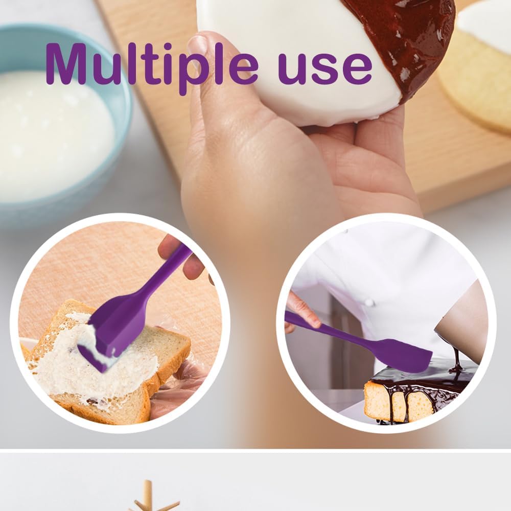 5-Pack Silicone Spatula Set – Heat-Resistant Baking, Cooking & Mixing Tools, Seamless Design, Non-Stick & Easy to Clean, Aqua Sky