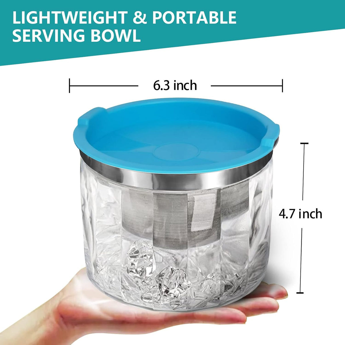 INNOVATIVE LIFE Fruit Trays for Serving for Party, 15 Inch Appetizer Serving Tray on Ice, Party Platters for Serving Food, Clear