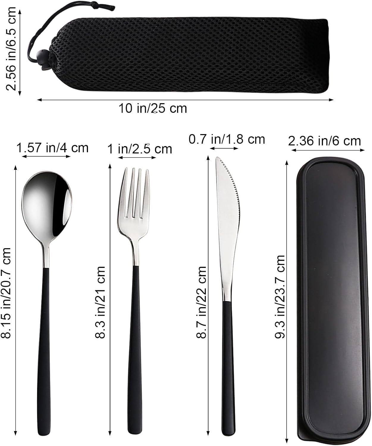 VANRA 4-Piece Portable Travel Utensils Set with Case 18/8 Stainless Steel Flatware Set Reusable Cutlery Set with Fork Spoon Knife Chopstick for Lunch Travel Camping School Work Picnic (Pink)