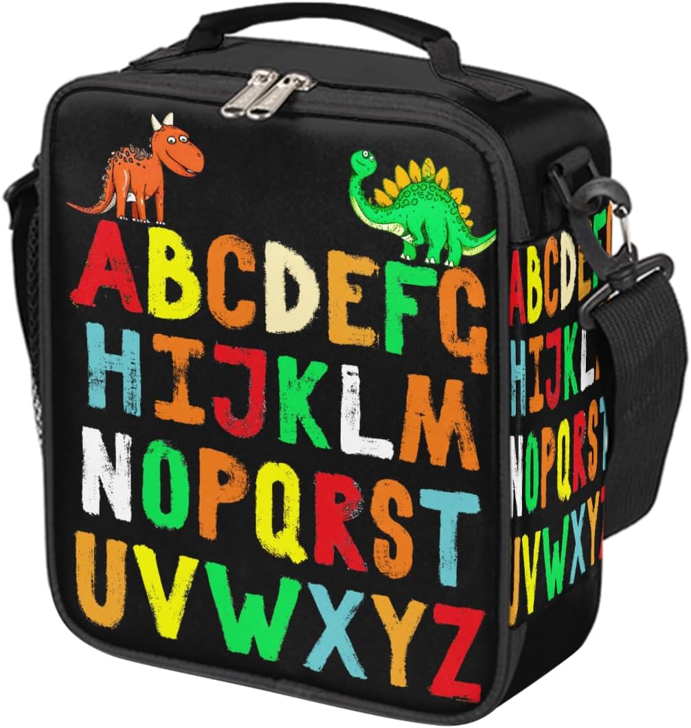 cfpolar Skull Skateboard Lunch Box for Boys Girls, Insulated Lunch Bags for Kids Reusable Mini Cooler Lunch Tote Lunchbox Thermal Meal Tote Kit with Shoulder Strap for Work School Picnic