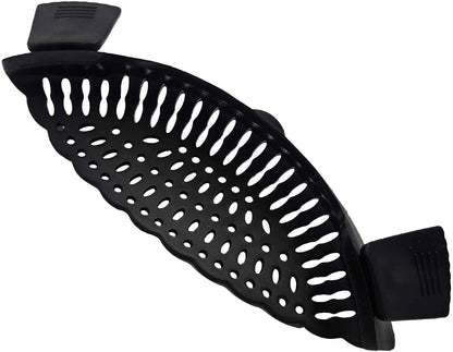 Blue Silicone Clip On Strainer, Universal Pot Colander for Draining Pasta, Vegetables and Kitchen Cooking