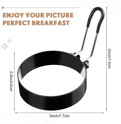 Yaomiao 12 Pcs Egg Rings for Griddle Nonstick Pancake Mold, 3 Inch