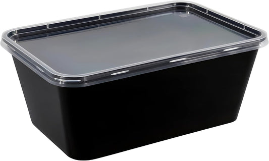 Bluesky Versatile Rectangle Containers-(Pack of 10) -Perfect for Meal Prep & Storage, 34 oz, White