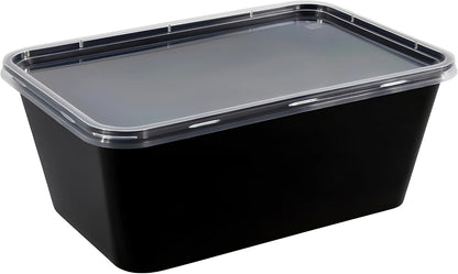 Bluesky Versatile Rectangle Containers-(Pack of 10) -Perfect for Meal Prep & Storage, 34 oz, White