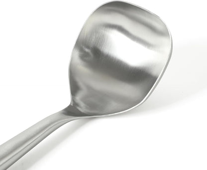 Calphalon Edge Soup Ladle, Stainless Steel Soup Ladle, Serving Ladle with Silicone Handle, Heat-Resistant Nonstick-Safe Kitchen Ladle for Soups, Sauces & Stews, Taupe