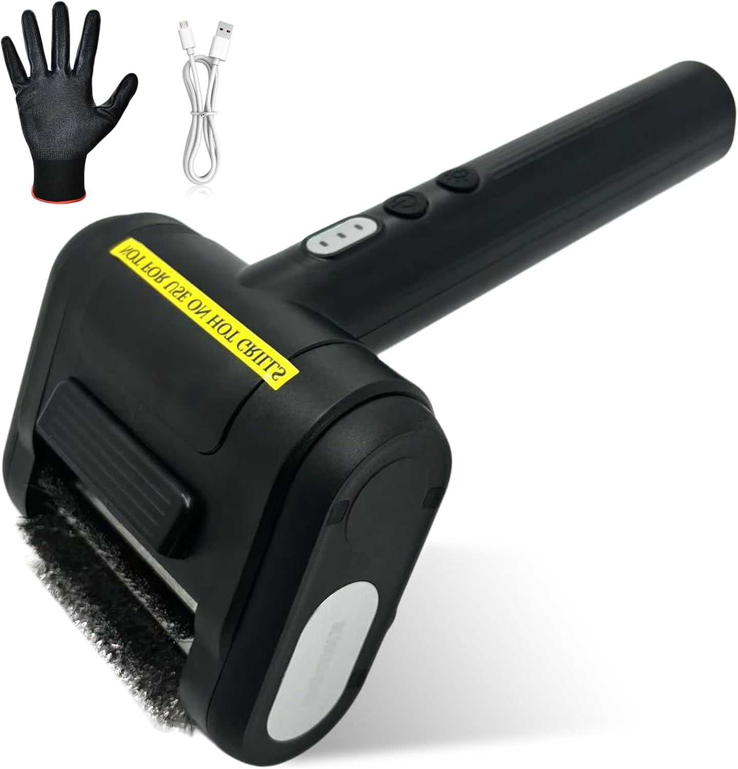 Electric Rechargeable Grill Brush,Grill Cleaner for Outdoor Grill with 800 RPM Motor - Bristle-Free Stainless Steel Grill Cleaner with LED Light for BBQ, Heavy Duty Grill Cleaning Tool (Champagne)