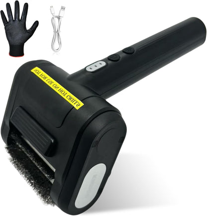 Electric Rechargeable Grill Brush,Grill Cleaner for Outdoor Grill with 800 RPM Motor - Bristle-Free Stainless Steel Grill Cleaner with LED Light for BBQ, Heavy Duty Grill Cleaning Tool (Champagne)