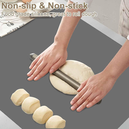 47.2"x23.6"(120cmx60cm) Large Silicone Mat for Kitchen Counter, Non-Slip Heat Resistant Countertop Protector, Waterproof Multipurpose Mat for Kitchen Island, Black