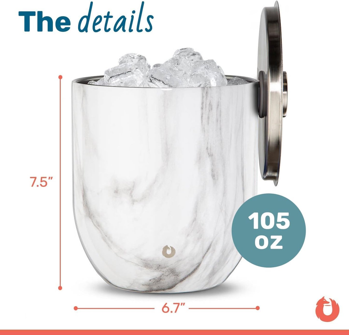 SNOWFOX Plus, Premium Vacuum Insulated Stainless Steel Ice Bucket with Lid/Scoop,Home Bar Accessories,Elegant Bartending Ice Bucket for Parties,Beautiful Outdoor Entertaining Supplies,3L,Natural Teak