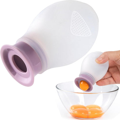 Egg Separator for Raw Eggs, Silicone Egg White Separator, Fun & Easy Gadget