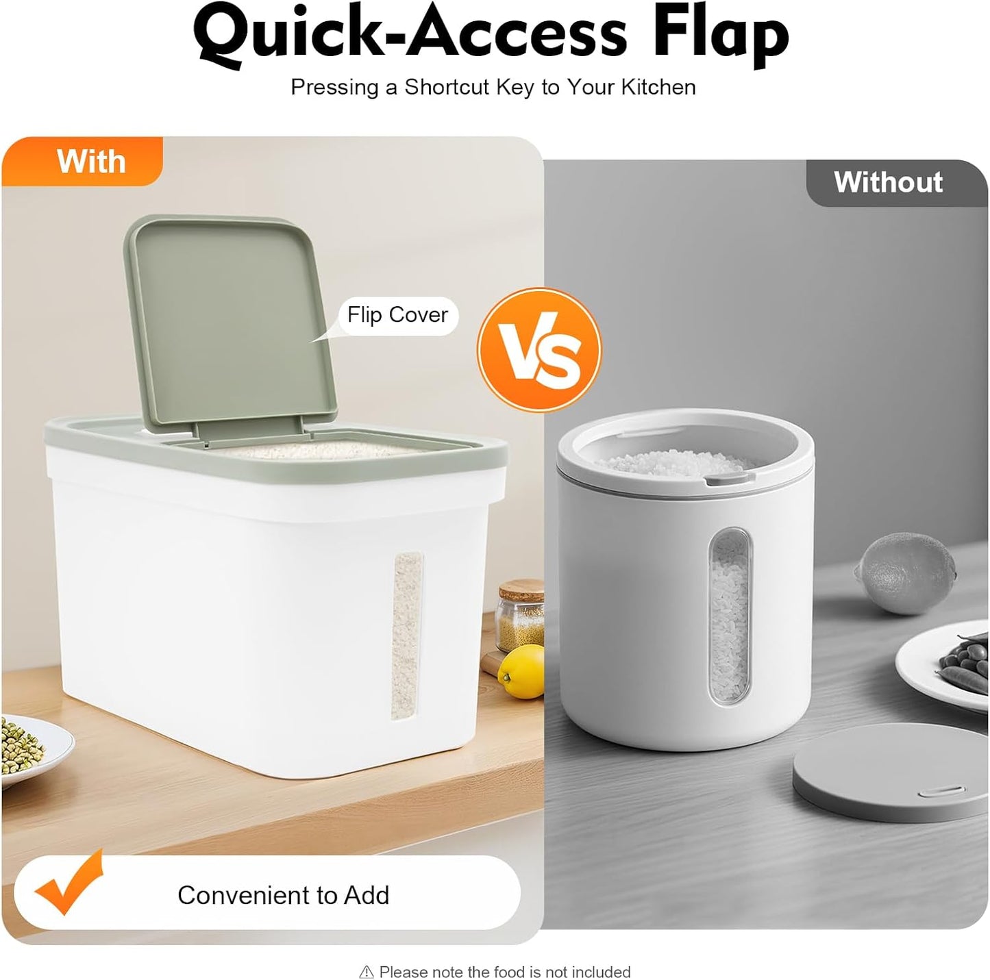 10kg/22Lbs Capacity Large Rice Container Flour Rice Dispenser Airtight Bulk Food Storage Bin with a Measuring Cup Large Storage Container for Food Grain Cereal Soybean Corn