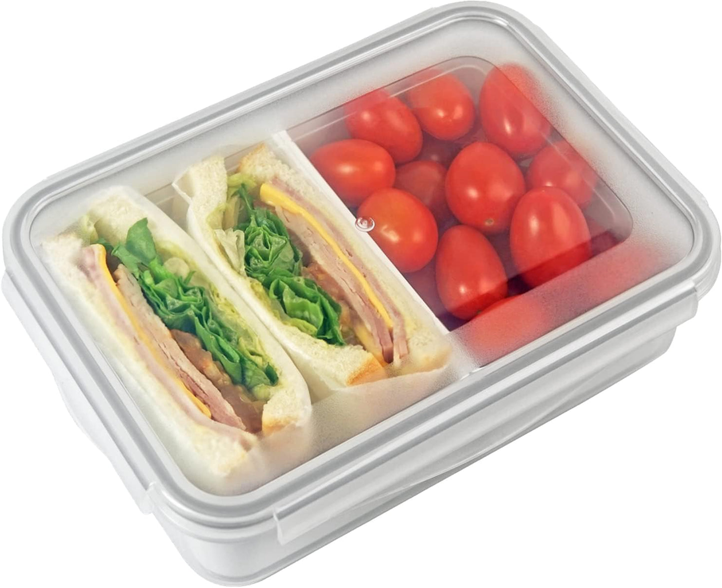 carrotez Food Storage Containers with 3 Removable Compartments, Food Prep Container with Airtight Lids, Portion Control Container, Microwave Safe, Reusable, 4.64 Cup (1100ml)