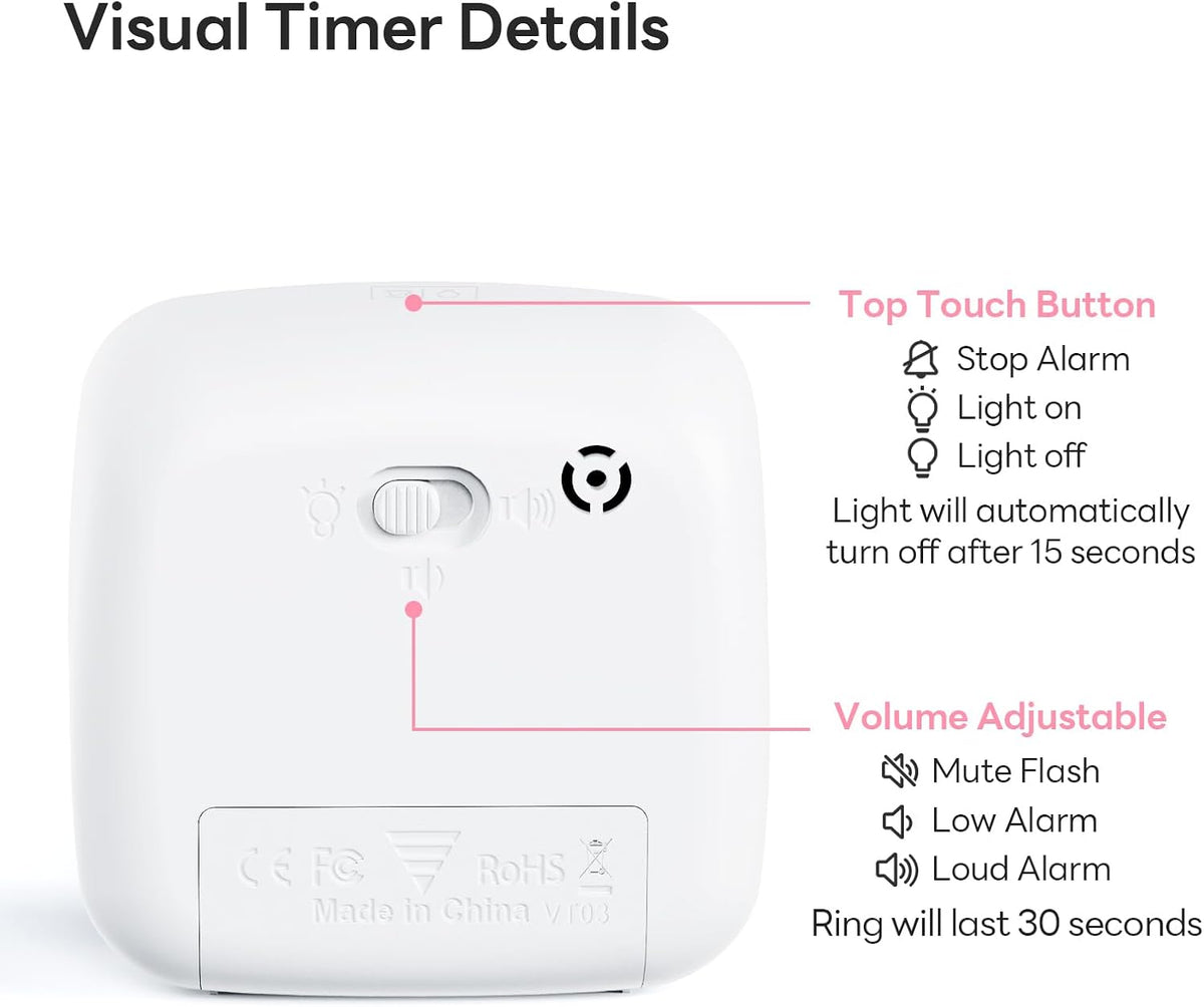 Yunbaoit Visual Timer with Night Light, 60 Minute Countdown, Light Blue