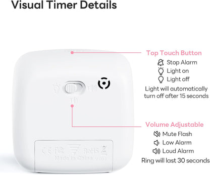 Yunbaoit Visual Timer with Night Light, 60 Minute Countdown, Light Blue